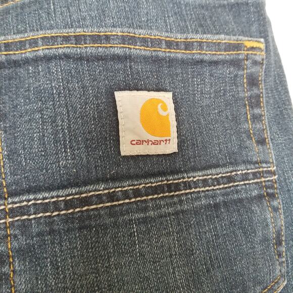 Carhartt Relaxed Fit Tapered Leg Blue Jeans Workwear Denim Size 35W X 28L - Picture 4 of 10